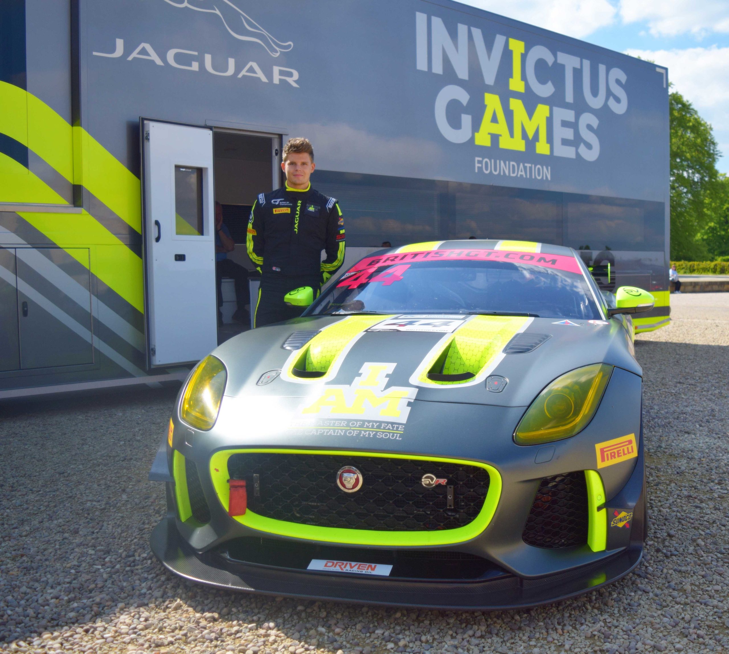 2018 Invictus Racing Jaguar F-Type GT4 with driver Matthew George at the  2018 Goodwood Festival of Speed, Sussex, UK Stock Photo - Alamy